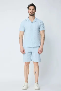 Ensemble chemise et short uni à motif