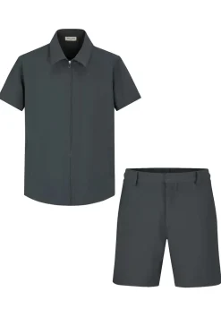 Ensemble chemise et shorts zippé moderne