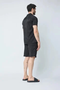 Ensemble chemise et short uni à motif