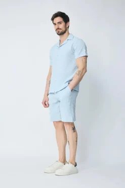 Ensemble chemise et short uni à motif