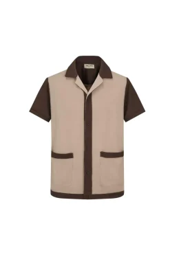 Ensemble chemise et short piqué color block