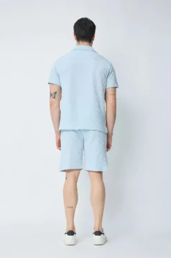 Ensemble chemise et short uni à motif