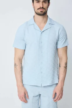 Ensemble chemise et short uni à motif