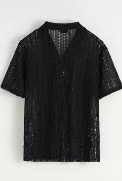Ensemble chemise et short unis à rayures