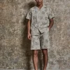 Ensemble chemise manches courtes short fleuris
