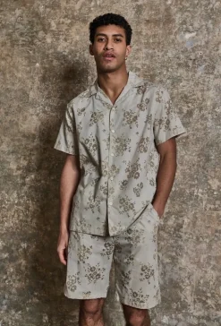 Ensemble chemise manches courtes short fleuris