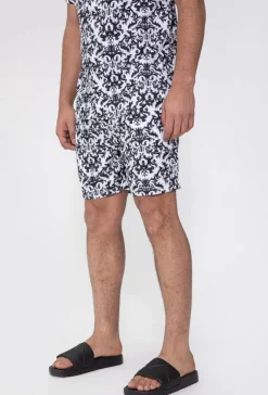Ensemble chemise manches courtes et short à motif baroque