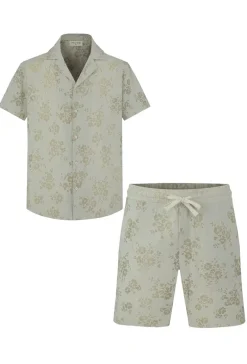 Ensemble chemise manches courtes short fleuris