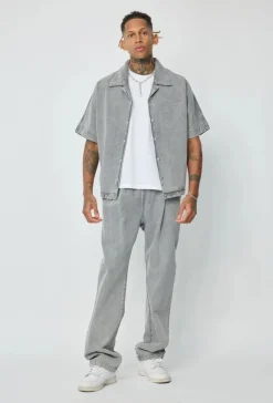 Ensemble chemise oversize à manches courtes avec pantalon oversize
