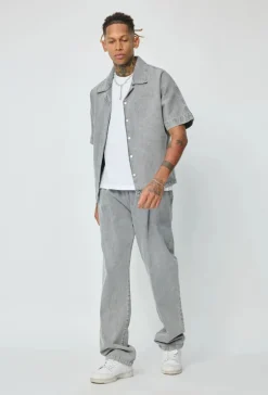Ensemble chemise oversize à manches courtes avec pantalon oversize