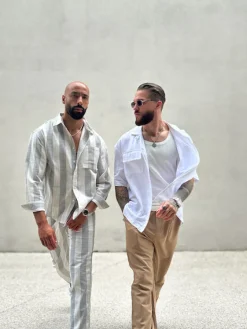 Ensemble chemise pantalon à rayures