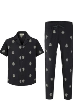 Ensemble chemise pantalon décontractée à motifs
