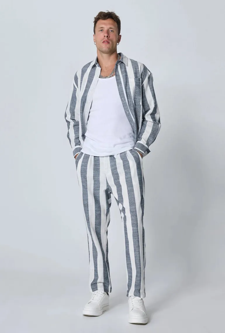 Ensemble chemise pantalon à rayures