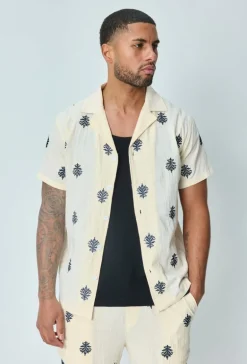 Ensemble chemise pantalon décontractée à motifs
