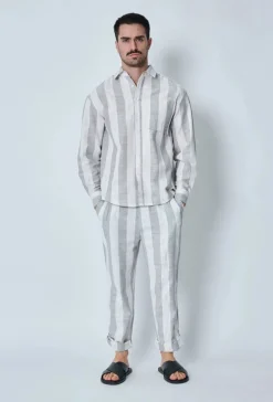 Ensemble chemise pantalon à rayures