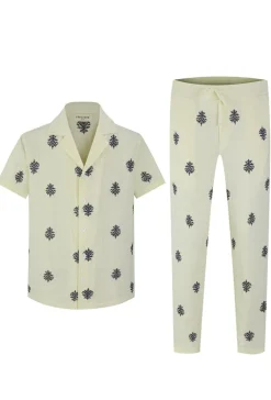 Ensemble chemise pantalon décontractée à motifs