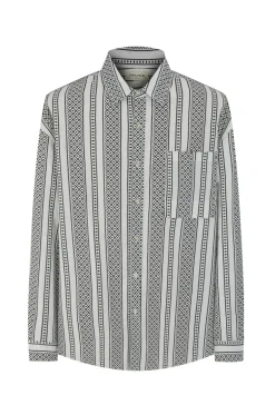 Ensemble chemise pantalon à motifs géométriques