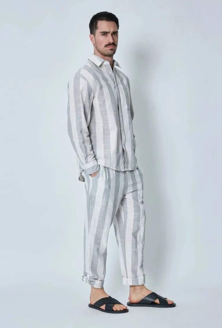 Ensemble chemise pantalon à rayures