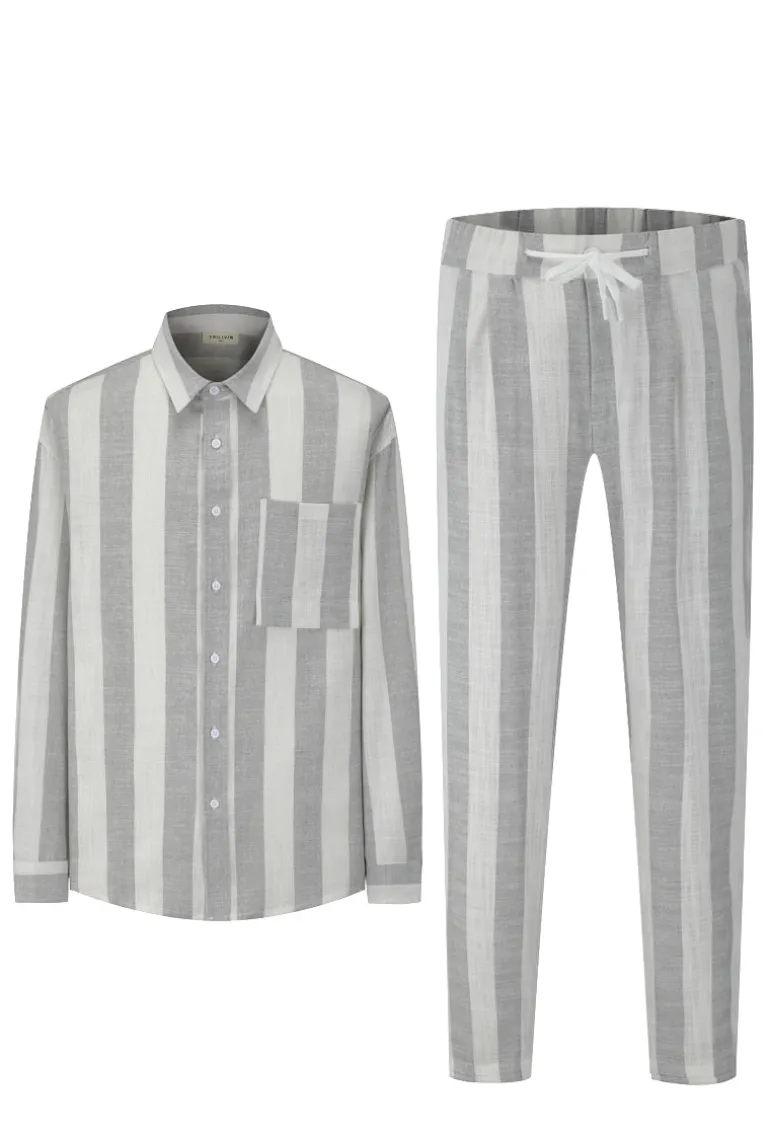 Ensemble chemise pantalon à rayures