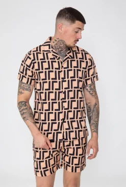 Ensemble chemise short à motif graphique