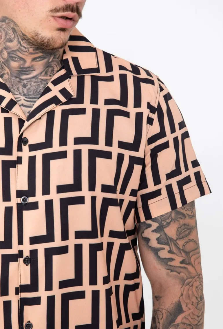 Ensemble chemise short à motif graphique
