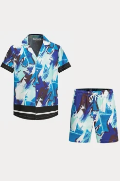 Ensemble chemise short à motifs