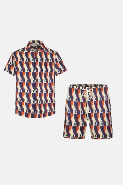 Ensemble chemise short à motifs abstrait