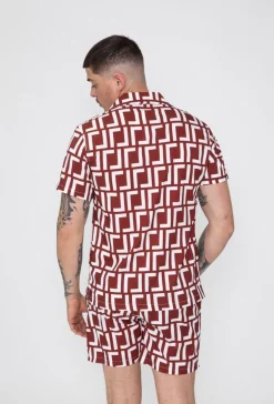 Ensemble chemise short à motif graphique