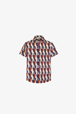 Ensemble chemise short à motifs abstrait