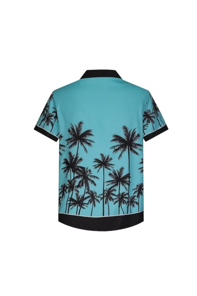 Ensemble chemise short à motifs palmier