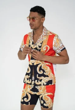 Ensemble chemise short à motifs baroque