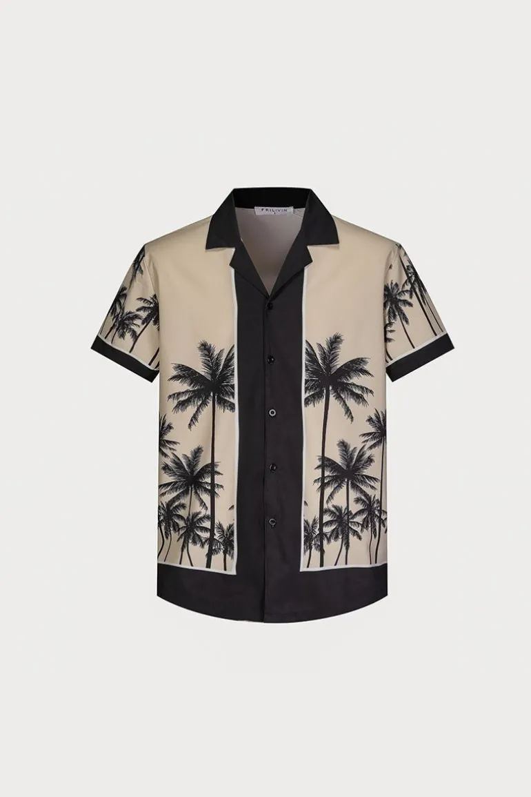 Ensemble chemise short à motifs palmier