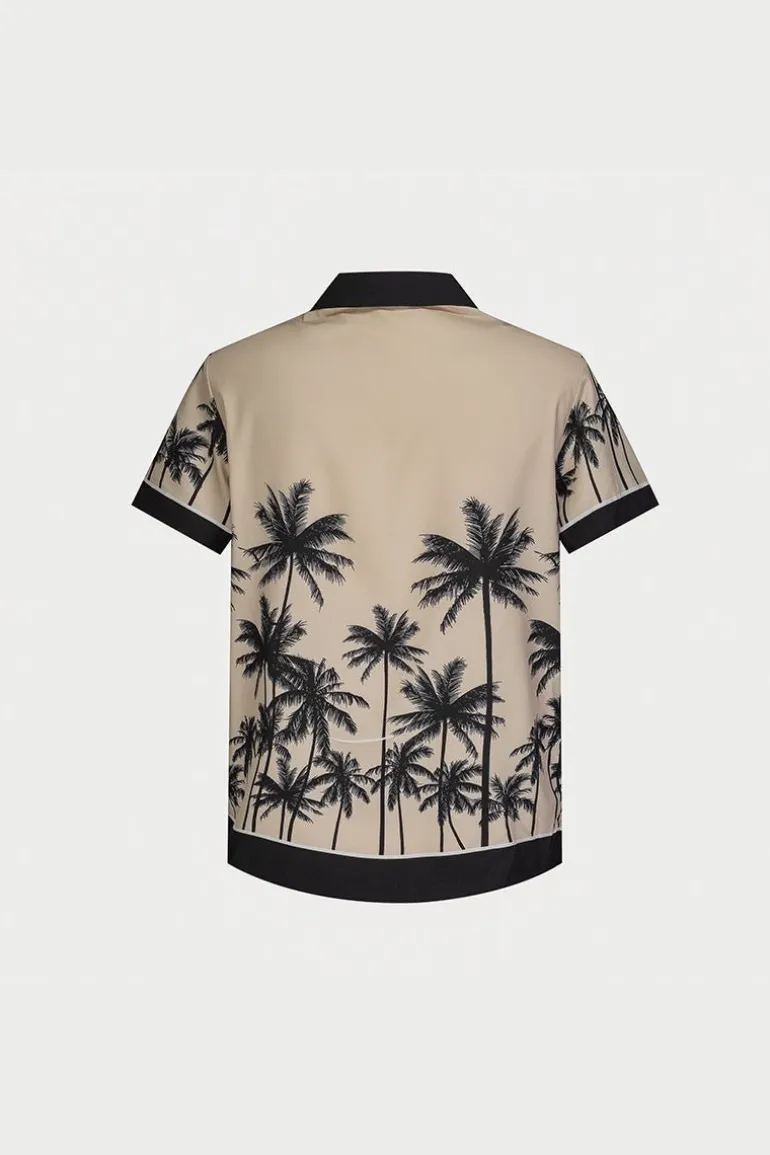 Ensemble chemise short à motifs palmier