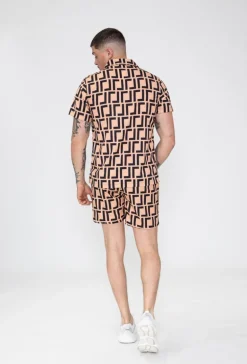 Ensemble chemise short à motif graphique