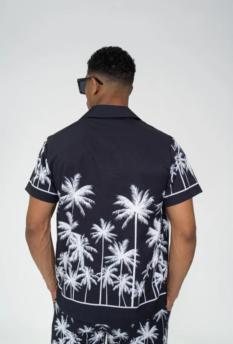Ensemble chemise short à motifs palmier