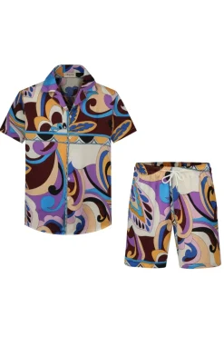Ensemble chemise short à motifs fleuri