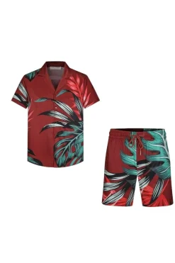 Ensemble chemise short à motifs