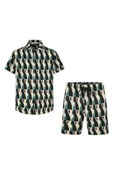 Ensemble chemise short à motifs abstrait