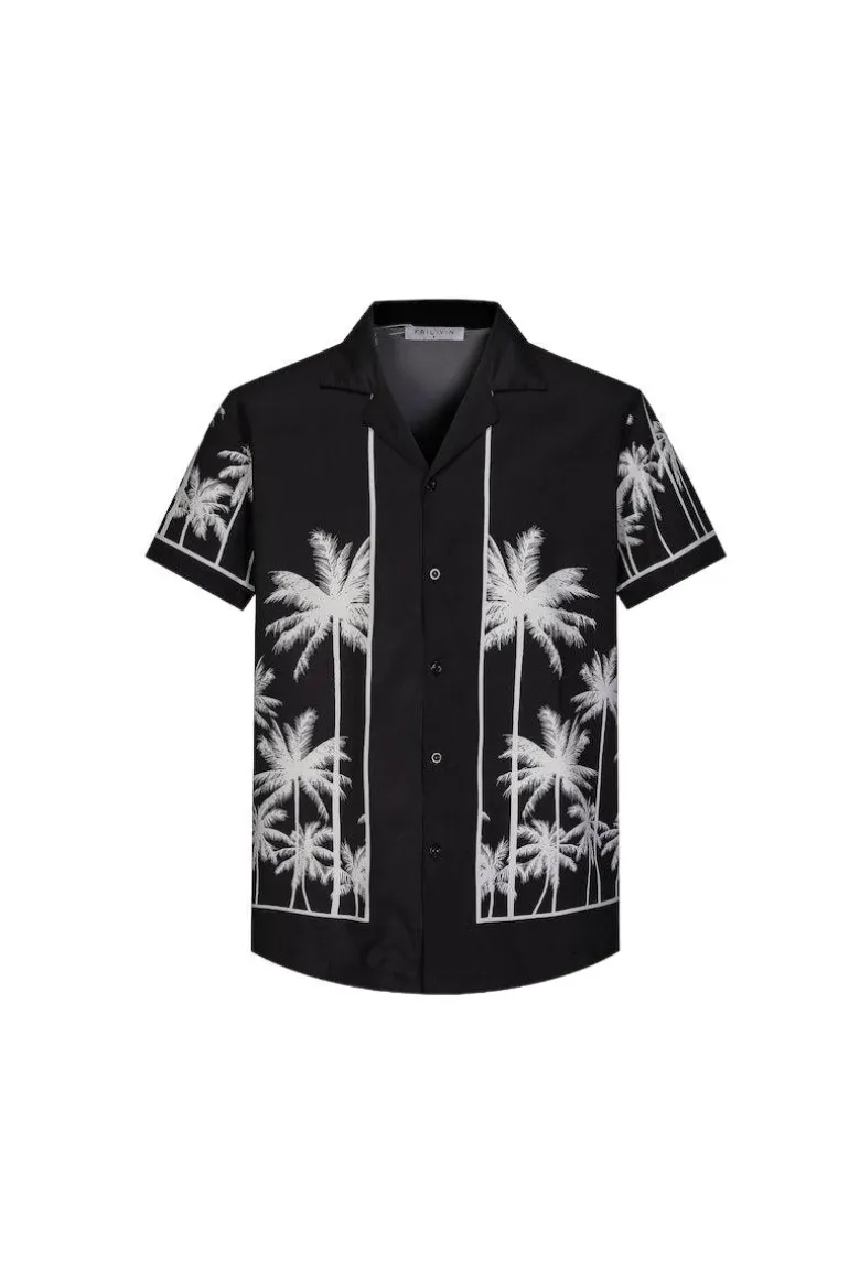 Ensemble chemise short à motifs palmier