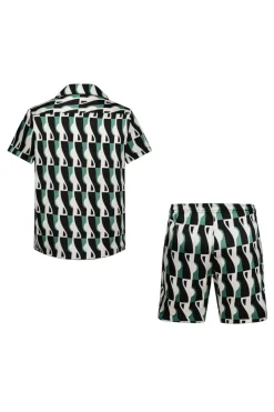 Ensemble chemise short à motifs abstrait