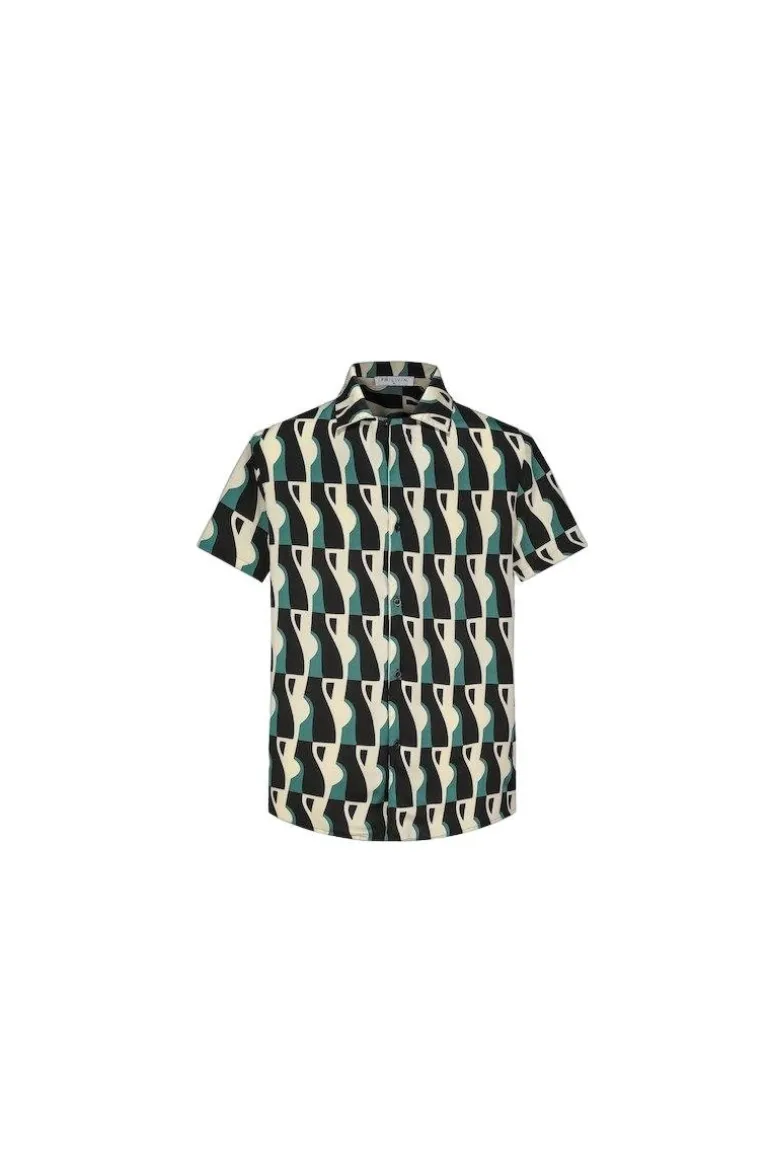 Ensemble chemise short à motifs abstrait