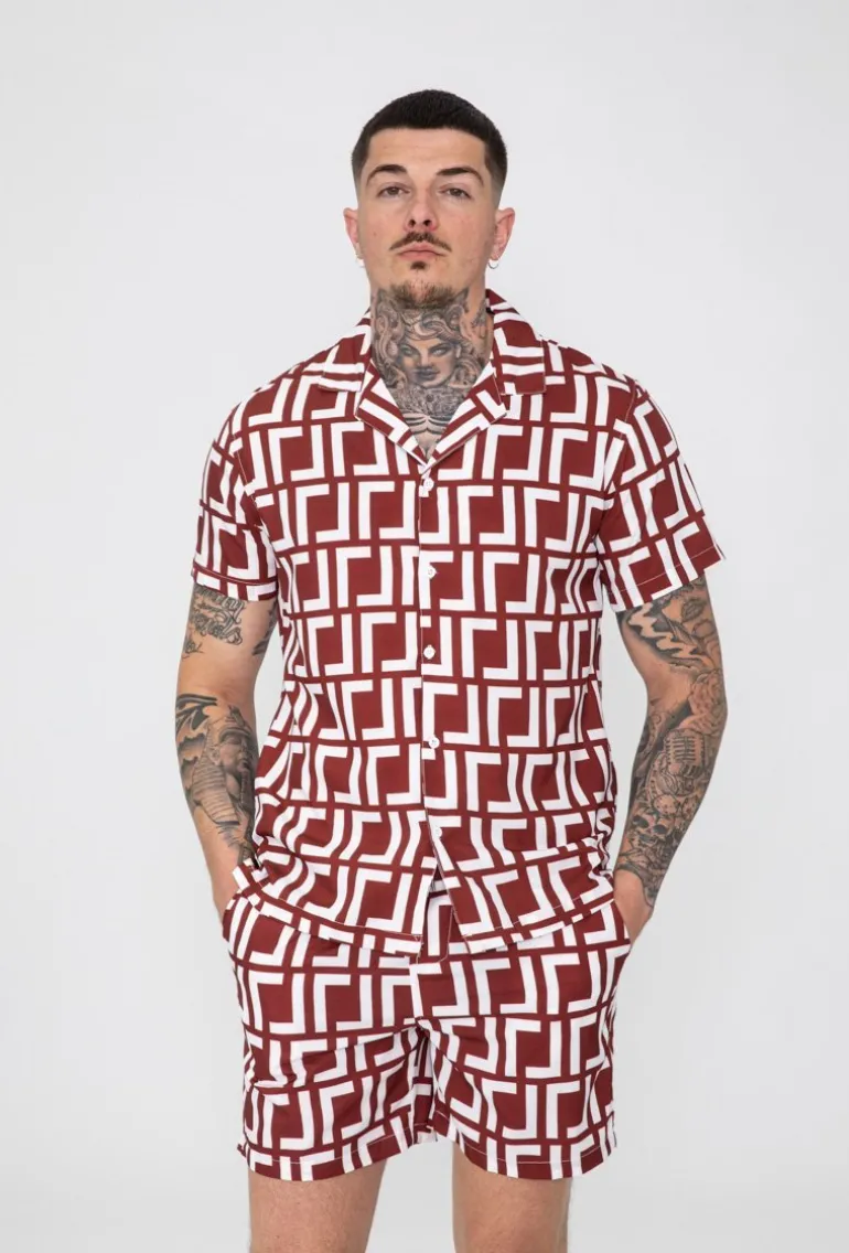 Ensemble chemise short à motif graphique