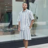 Ensemble chemise short à rayure