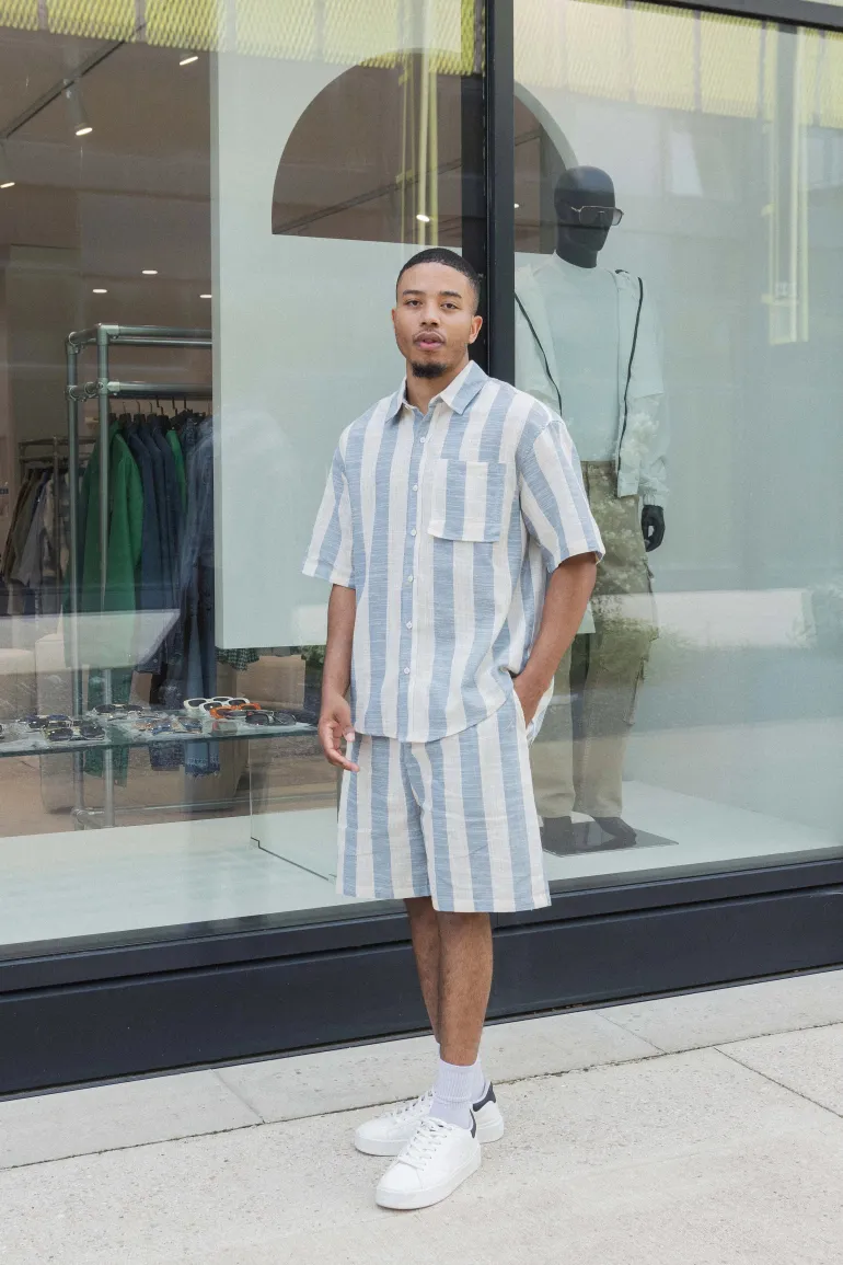 Ensemble chemise short à rayure