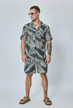 Ensemble chemise short à rayure lin