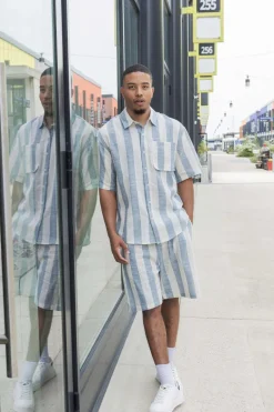Ensemble chemise short à rayure