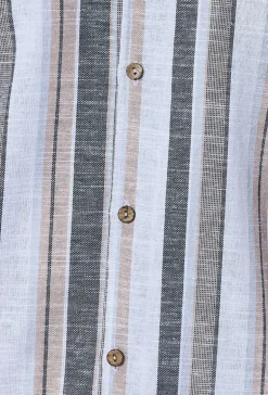 Ensemble chemise short a rayure lin