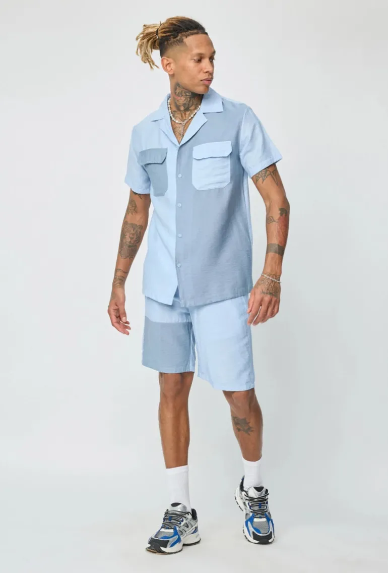 Ensemble chemise short bicolore