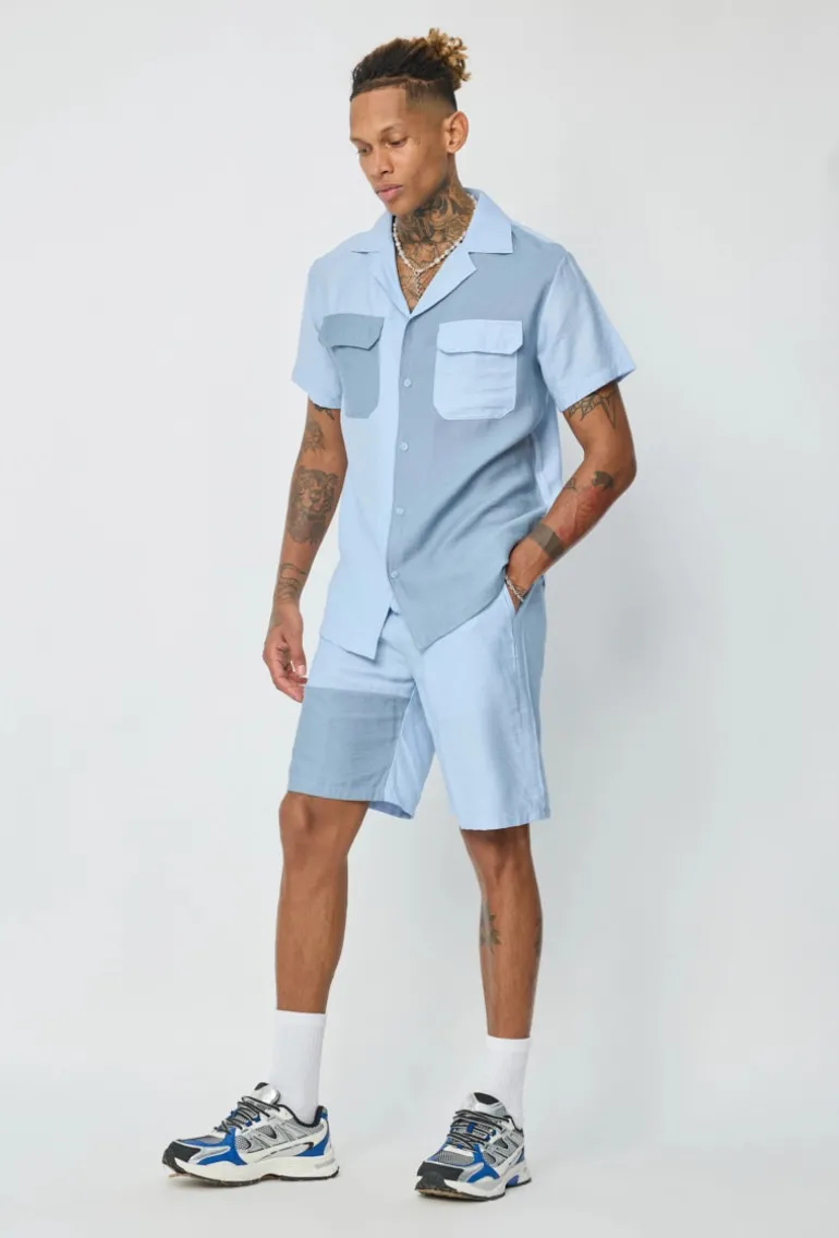 Ensemble chemise short bicolore