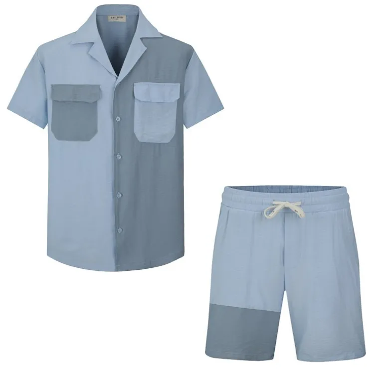 Ensemble chemise short bicolore